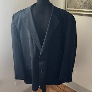 Henry Grethel wool blend dark blue pin stripe two button blazer Sz 54R suit coat